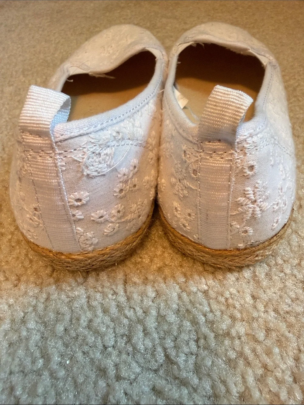 Girls White Floral Espadrille Slip-On Shoes Gymboree (2)
